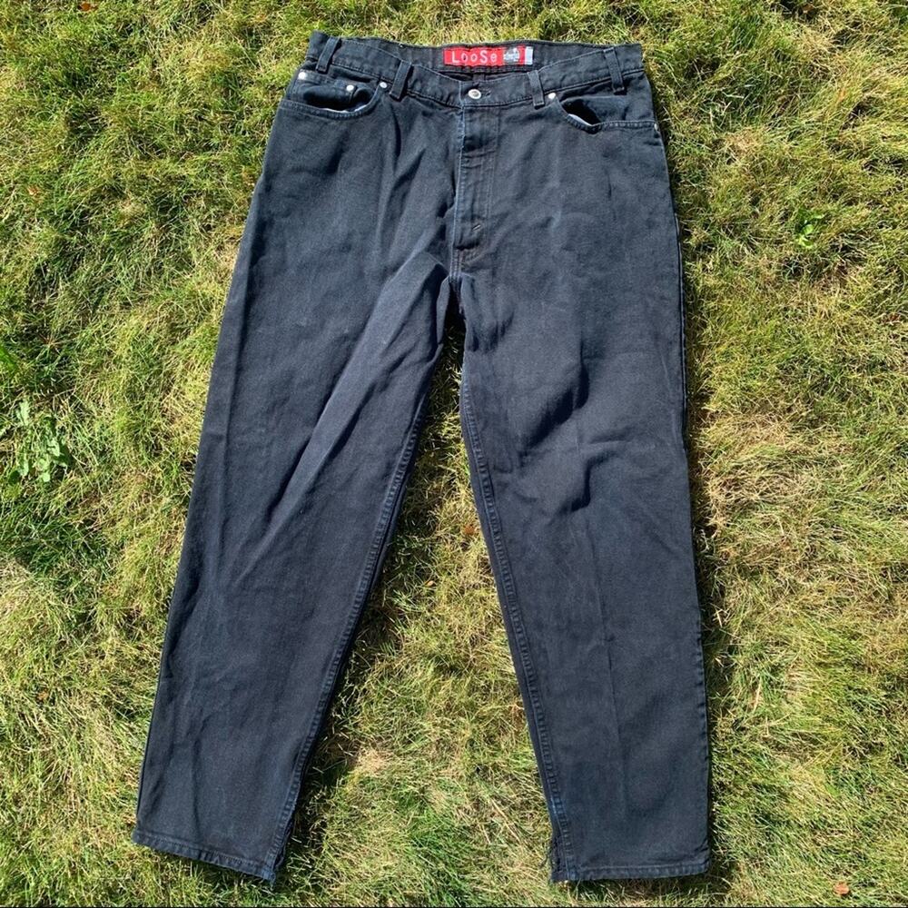 Vintage 90s Levis Silvertab Loose Fit Black Jeans 35" WAIST